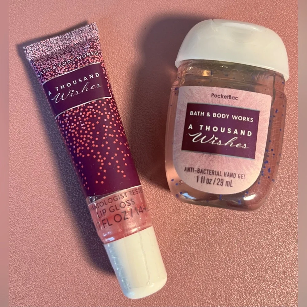 Bath & Body Works A Thousand Wishes Lip Gloss & Hand Sanitizer NWT